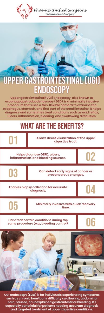 Common questions asked by patients: Why is an upper GI endoscopy performed? What symptoms may require an upper GI endoscopy? How should patients prepare for an upper GI endoscopy? What conditions can an upper GI endoscopy help diagnose? For more information, contact us or request an appointment online. We are conveniently located at 20333 N 19th Avenue, Ste 230 Phoenix, AZ 85027. We serve patients from Phoenix AZ, Sun City AZ, Peoria AZ, Surprise AZ, Glendale AZ, Scottsdale AZ, and surrounding areas. Common questions asked by patients: Why is an upper GI endoscopy performed? What symptoms may require an upper GI endoscopy? How should patients prepare for an upper GI endoscopy? What conditions can an upper GI endoscopy help diagnose? For more information, contact us or request an appointment online. We are conveniently located at 20333 N 19th Avenue, Ste 230 Phoenix, AZ 85027. We serve patients from Phoenix AZ, Sun City AZ, Peoria AZ, Surprise AZ, Glendale AZ, Scottsdale AZ, and surrounding areas.